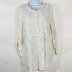 AERIE |L| White Gold Stripped Dress